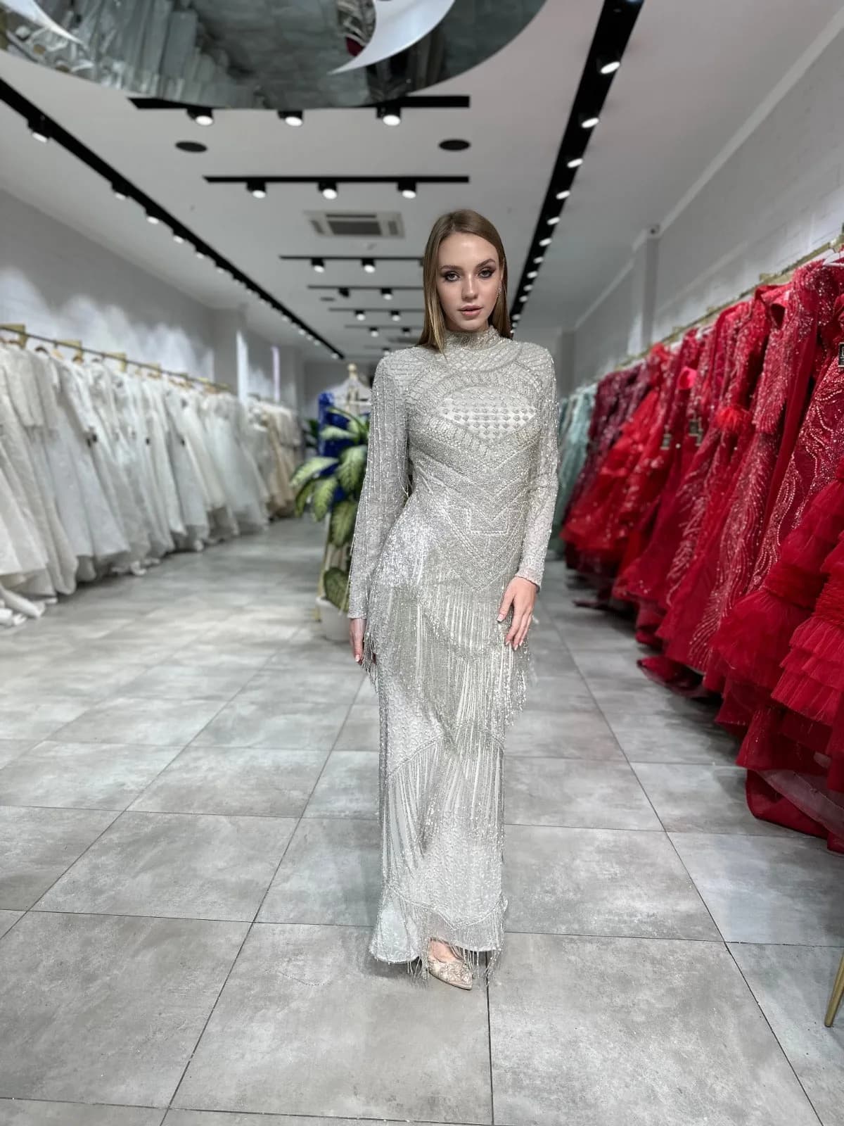 Silver Geo After-Party Dress — görsel 3