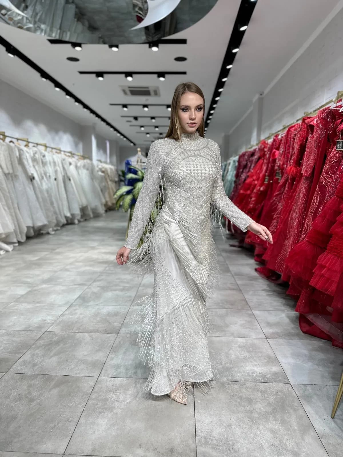 Silver Geo After-Party Dress — görsel 2