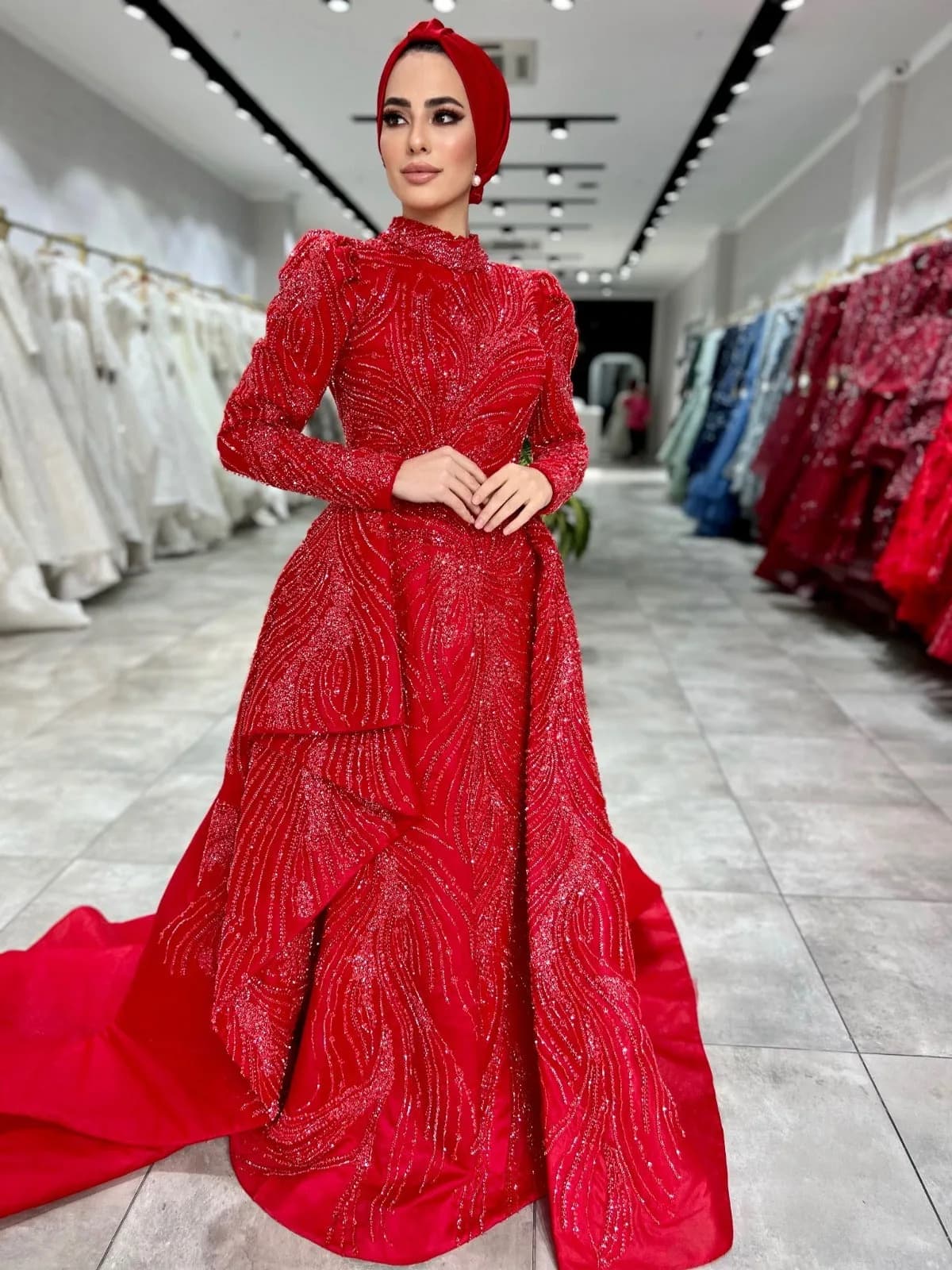 LENA Ruffled Henna Dress — görsel 3