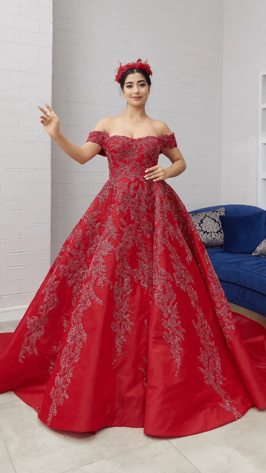 Pırlanta Off-Shoulder Henna Dress — görsel 3