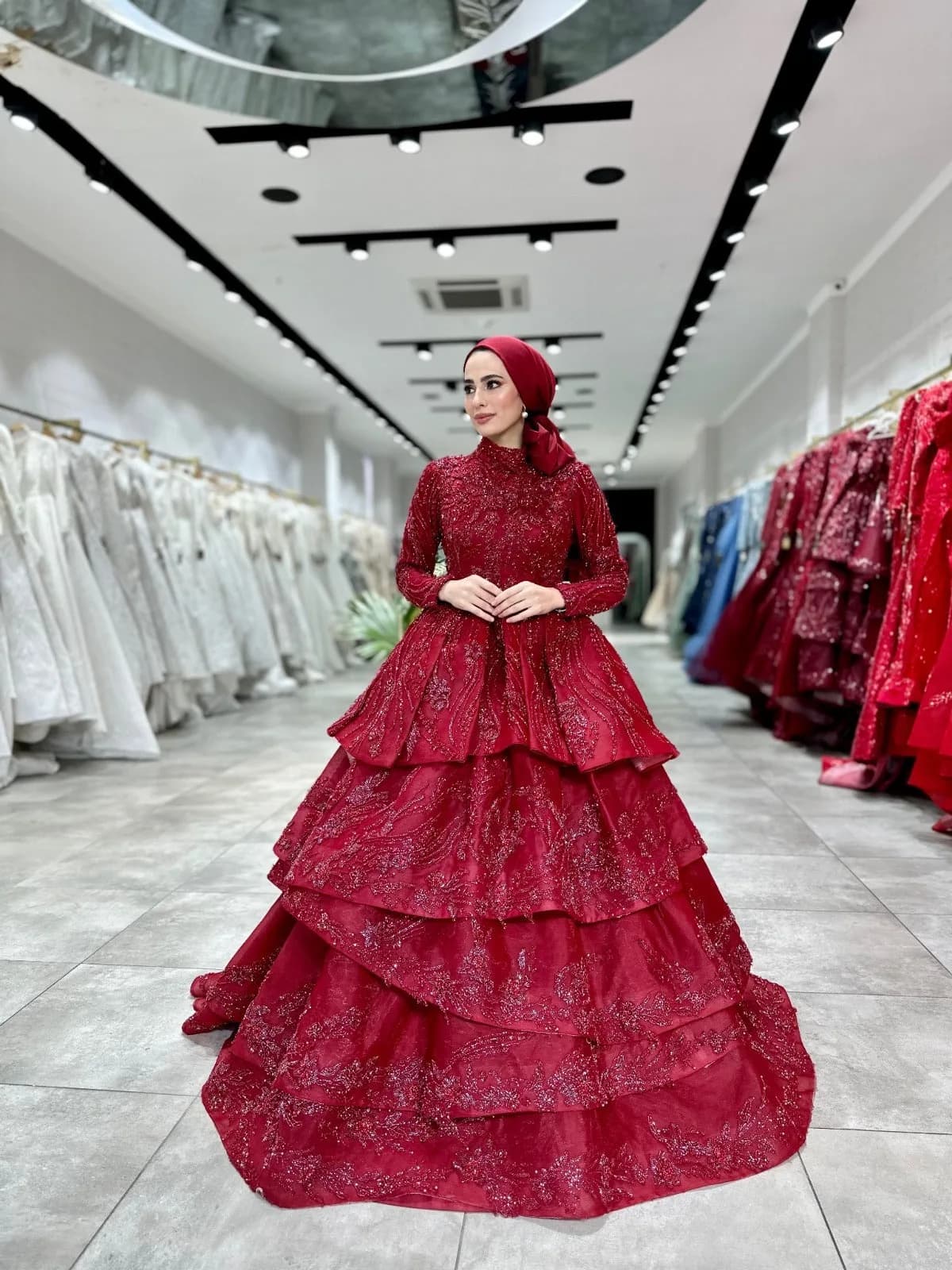 Sirius Tiered Henna Dress — görsel 3