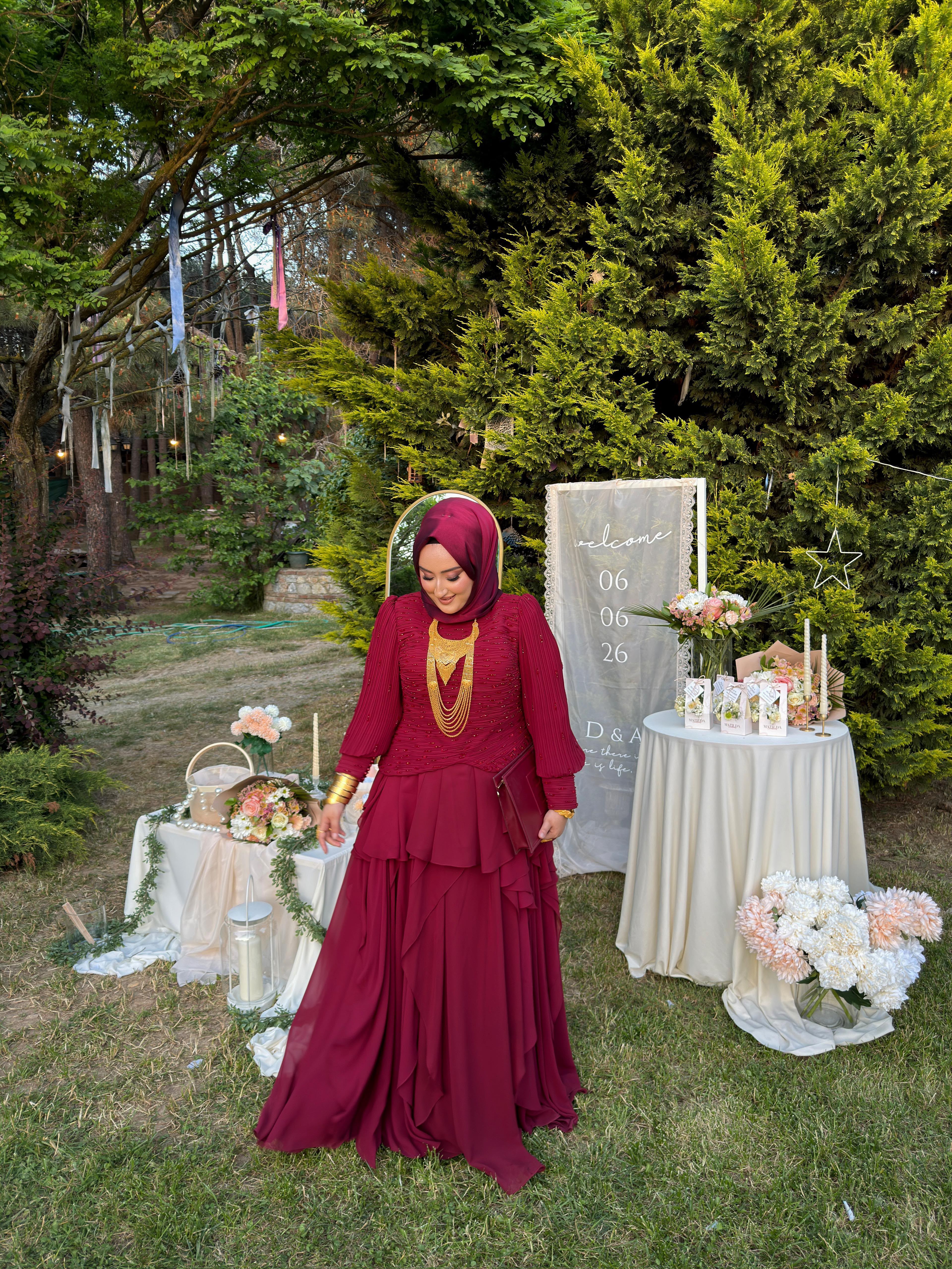 ESRA BORDO ŞİFON ELBİSE
