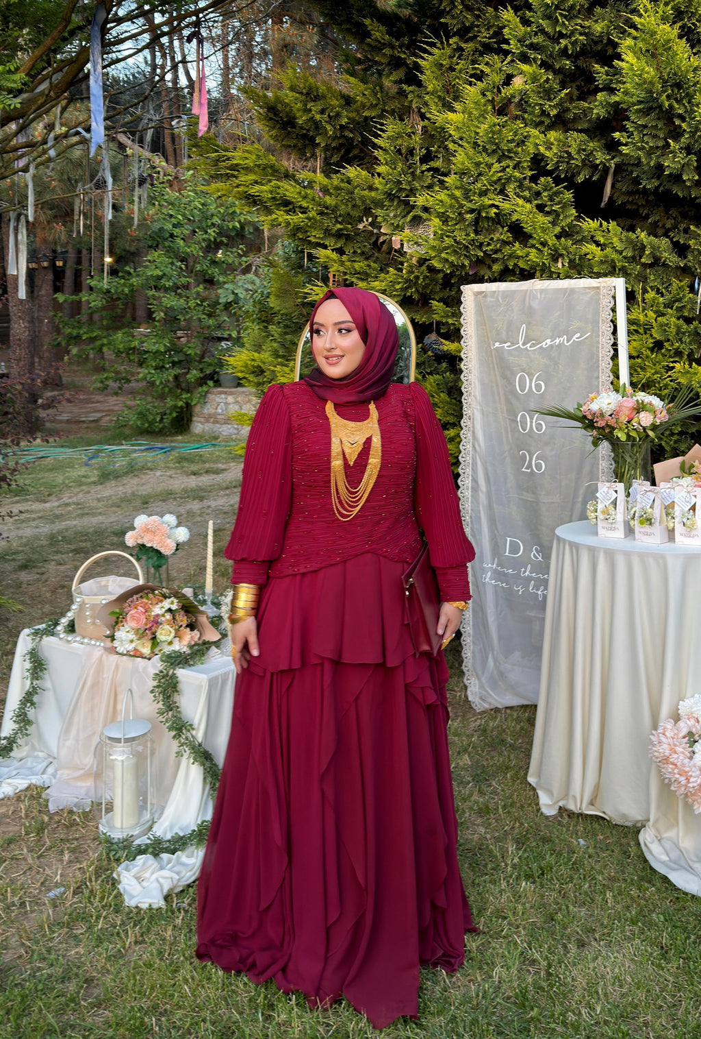 ESRA BORDO ŞİFON ELBİSE